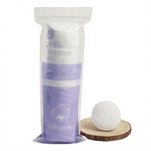 Tampons démaquillants ronds en <span class=keywords><strong>coton</strong></span> pur à trois couches, 100 pièces, doux pour la peau, tampons en <span class=keywords><strong>coton</strong></span> cosmétique à faible teneur en peluches - Product Image 1
