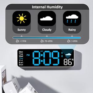 Large Green LED Wall <b>Clock</b> Remote Control Electrical Calendar Day Temperature Display Single Face Eclectic Needle <b>Alarm</b> <b>Clock</b> - Product Image 4