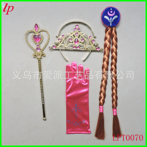 Set de Corona de Elsa de Frozen con Trenza, Tiara y Guantes para Disfraz Infantil LPT0103 - Product Image 2