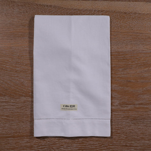 TL008 <span class=keywords><strong>Asciugamani</strong></span> Decorativi in Lino e Cotone Bianco 14"x22" con Orlo a Scala Ricamabile e Stampabile per Matrimoni e Natale - Product Image 2