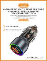 Pengisi Daya Mobil JOKADE Dual Port USB A+Type C Adaptor Pengisian Cepat Logam Pengisi Daya Ponsel untuk Pemantik Rokok Grosir