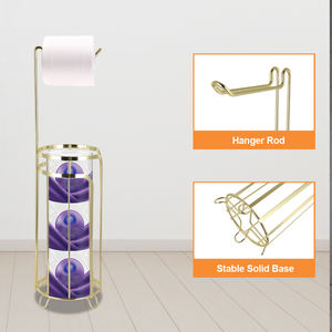 थोक मुक्त स्टैंड धातु बाथरूम शौचालय कागज रोल धारक सुरुचिपूर्ण सोने के टिशू धारक - Product Image 2