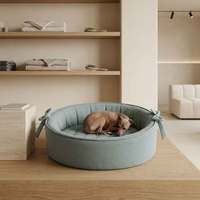 Lit orthopédique pour chien et chat, type grotte, en mousse à mémoire de forme écologique, canapé-lit auto-ajustable avec housse amovible et protectrice pour petits animaux