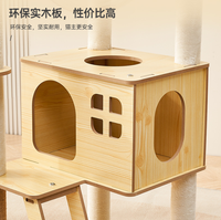 Arbre à chat intégré avec lit pour chat, perchoir pour chat en forme de capsule spatiale spécialement conçu pour les grands chats, articles pour animaux de compagnie