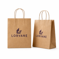 Sacs de courses classiques en papier kraft écologique laminé pour boulangerie, café, plats à emporter, café, emballage de détail - Vente en gros