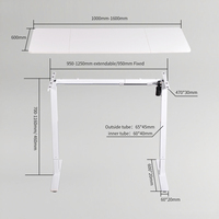 Bureau d'ordinateur de bureau à domicile de conception moderne ergonomique réglable en hauteur et réglable en deux matériaux électriques intelligents