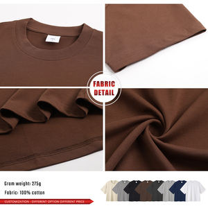 Camiseta de Hombre de Lujo, Cuello Redondo, Corte Holgado, 100% Algodón, Diseño de Logotipo Personalizado, Estilo Urbano, Camiseta Lisa de Corte Corto - Product Image 6