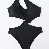 Maiô de cor sólida costas nuas personalizadas, roupa de banho com costas nuas e corte alto, roupa de banho para mulheres, 2022