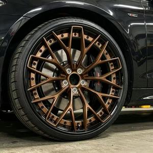 Nouvelle jante à rayons en alliage d'aluminium forgé en deux parties, finition chromée, pour Audi Tesla Model, jantes de voiture de tourisme en alliage à déport profond - Product Image 3