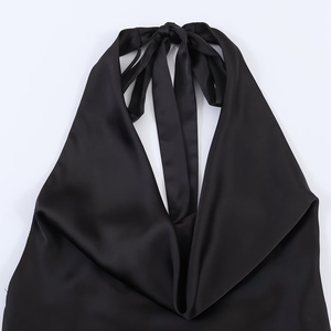 PB&ZA Vestido Mini de Seda Satinada con Cuello Halter, Elegante y Moderno, Verano 2026, Vintage, Sin Mangas, Espalda Descubierta, para <span class=keywords><strong>Mujer</strong></span> - Product Image 4