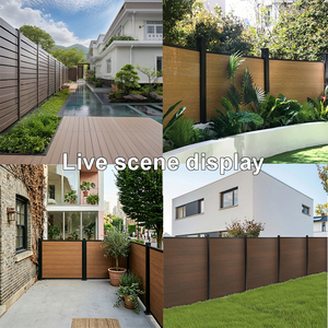Panneau de clôture WPC moderne, résistant aux basses températures, ignifuge, imperméable, insonorisant, avec design graphique 3D/effet <span class=keywords><strong>bois</strong></span> - Product Image 4