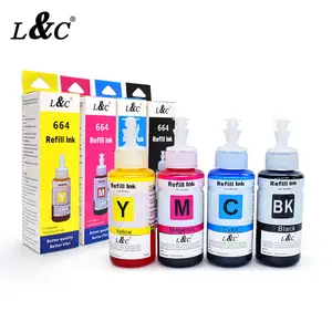 L&C EP664 T664 664 Ecotank Dye Ink Refill Ink kit For Epson Printer L100/L101/L110/L120/L130/L200L201/L210