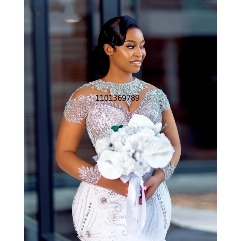 princess wedding dresses with diamonds 2024 Sequin Beaded Ruffle Princess Bridal Gown