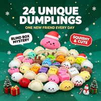 Calendrier de l'Avent de Noël avec 24 jouets anti-stress souples à presser, boîte mystère surprise, coffret cadeau de Noël pour enfants