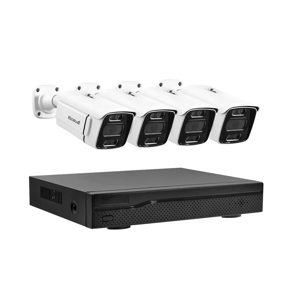 JideTech-sistema de cámara de seguridad 4K H265, sistema de vigilancia de 4 canales, cámaras Ip de vigilancia