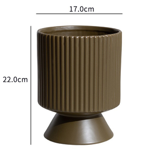 Macetas <span class=keywords><strong>para</strong></span> sala de estar, maceta vertical de cerámica, maceta suculenta moderna a rayas <span class=keywords><strong>para</strong></span> decoración de la casa, decoración del hogar - Product Image 6