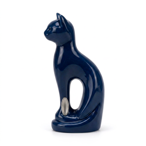 Modern Eco-Friendly Handmade Metal <b>Cat</b> Tabletop <b>Vase</b> Decorative Animal Sculpture in Black Blue White Pink and Light Blue Colors - Product Image 1