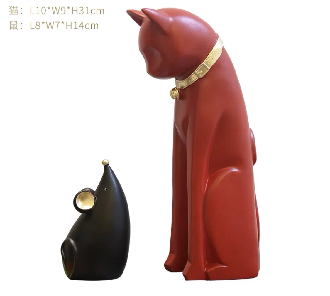 2021 nouveau DESIGN, statue de chat et de souris en résine, FIGURINES d'animaux, décoration de la maison, célébration, SOUVENIR, cadeau, ornements bon marché