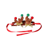 Serre-tête de Noël personnalisé avec logo pour animaux de compagnie, en gros, avec bois de cerf, accessoires de tête pour chats et chiens, bois de renne festifs, costume de chiot, fournitures en vrac