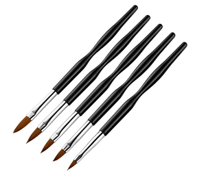 Private Label Thick Gel Nail Art Brush <b>Set</b> Plastic Handle Nylon Hair Builder Gel Painting Tool Salon Use Gel Nail Brush <b>Set</b> - Product Image 1