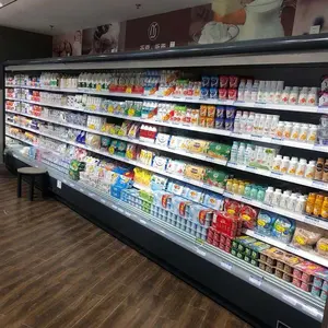 Multi-deck supermarket wall mounted open display refrigerator