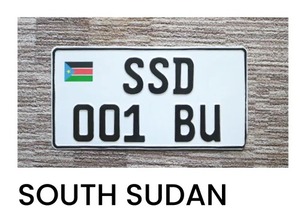 Placa de Matrícula de Sudán del Sur SSD 47G BA de Aluminio, Estilo Moderno para Colgar - Product Image 3