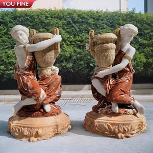 Dame extérieure en marbre de grande taille avec vase <span class=keywords><strong>Pot</strong></span> de fleurs - Product Image 5