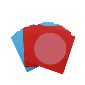 Pochettes en papier colorées pour CD avec fenêtre ronde, enveloppes en papier pour DVD, pochette pour le rangement des disques, emballage pour CD DVD, support de couverture pour CD DVD - Product Image 1