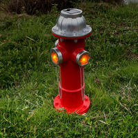 Décoration de poteau d'incendie en résine à énergie solaire avec empreinte de patte, statue de jardin extérieure pour la décoration de patio et de pelouse