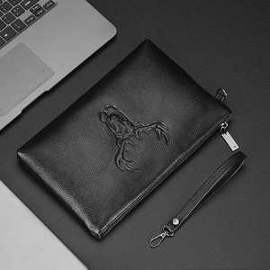 Borsa a Mano Nera per Uomo Grande Capacità Stile Occidentale Busta da Ufficio per Uomo 2025 Borsa con Logo per Affari HH01 - Product Image 6