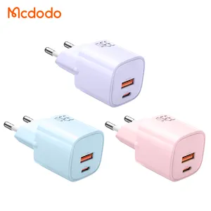 Wholesale Mcdodo 33 Watts Wall Power Adapter Colorful Blue Purple Pink Mini 2Ports USB-C +USB GaN C Charger Block