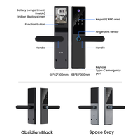 Serrure Intelligente Vidéo-Parlophone avec Déverrouillage par Empreinte Digitale, Contrôle par Application et Mot de Passe via l'Application Tuya - Alliage d'Aluminium pour Portes en Bois, Grade C