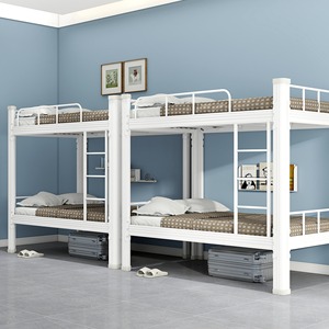 Металлическая двухъярусная кровать Homniture из прочной стали для общежитий, хостелов и школ - Product Image 1