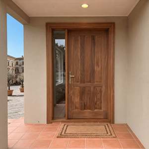 Ensemble de porte d'entrée en merbau massif à 6 panneaux verticaux encastrés Sovereign Estate - Product Image 6
