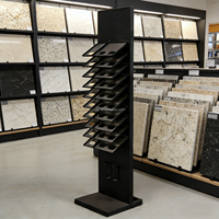 Présentoir personnalisé en pierre de quartz, support vertical en métal pour échantillons de carreaux en granit et marbre