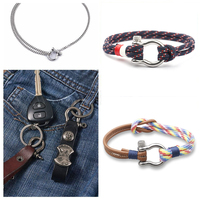 304 acier inoxydable vis D-Ring ancre manille fermoirs médaillon boucle, pour Bracelets collier fabrication