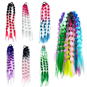 Linterna <span class=keywords><strong>trenza</strong></span> Cola de Caballo linterna burbuja trenzas Ombre Color extensión de cabello sintético 20 pulgadas 50cm - Product Image 1