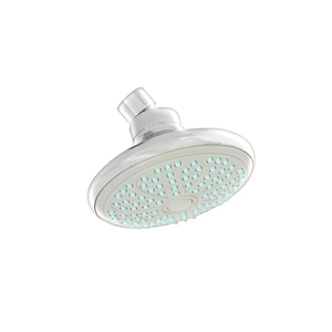 Soffione doccia a getto singolo Izar 125mm, finitura cromo lucido, getti morbidi effetto pioggia, funzione massaggio in ceramica inclusa, set spazzolato - Product Image 1