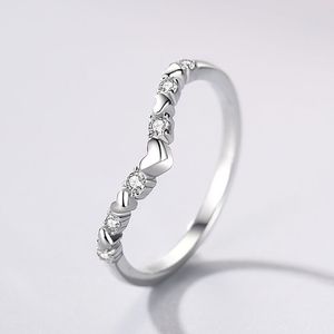 Ada Jewelry Anel De Prata 925 Argent Sterling Anneaux tendance à motif de cœurs pour femmes - Product Image 3