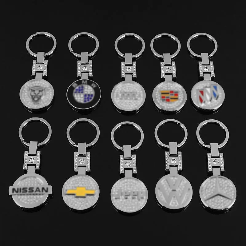 Wholesale Keychain Custom Company Logo Name Car Key Chain Letter Keyring diamond luxurious car brand Keychain