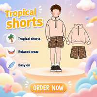 Ensemble d'été pour garçons, personnalisable en usine BC2-2, avec col montant demi-zip et short à taille élastique, vente en gros