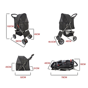 Cochecitos plegables de lujo <span class=keywords><strong>para</strong></span> mascotas <span class=keywords><strong>para</strong></span> perros, coches, andador, vagón, carrito, jaula/Sistema de viaje al aire libre - Product Image 2
