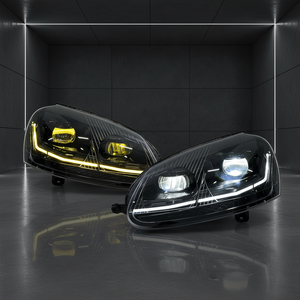 Compatible avec VW <span class=keywords><strong>Golf</strong></span> <span class=keywords><strong>5</strong></span> MK5, ensemble de phares <span class=keywords><strong>LED</strong></span> Golden Eye, signal séquentiel bicolore, animation de démarrage, plug and play, IP68, 6000LM - Product Image 1