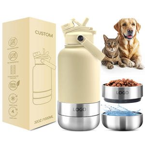 32 औंस 3 में 1 स्टेनलेस स्टील रिसाव प्रमाण पालतू भोजन फीडर इन्सुलेट वैक्यूम 1 एल यात्रा पोर्टेबल आउटडोर उपयोग कुत्ते पीने पानी की बोतल - Product Image 1