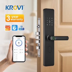 Serrure de porte intelligente KROVI G07 OEM/ODM avec empreinte digitale et mot de passe, compatible TuyaApp Wi-Fi, pour portes en bois - Product Image 1