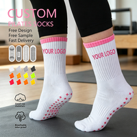Chaussettes de yoga personnalisées avec grip pour le Pilates, chaussettes antidérapantes pour femmes, chaussettes de fitness d'intérieur, personnalisation