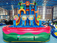 Nouveau design, toboggan aquatique gonflable de 20 pieds pour fête de plage et piscine, avec piscine XL, PVC de qualité commerciale, certifié CE