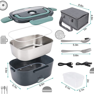 Boîte Repas Chauffante Électrique Portable Personnalisée <span class=keywords><strong>12V</strong></span> 110V 220V pour Maison et Voiture, Contenant Chauffant Type Bento - Product Image 3