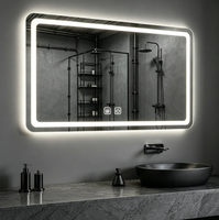 Miroir de salle de bain intelligent de luxe léger, éclairage LED uniforme haute luminosité, miroir de vanité OEM/ODM