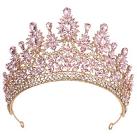 QS Novedad 2024 Corona de Alta Calidad con Pedrería Tiara de Lujo para Boda Joyería para Mujer